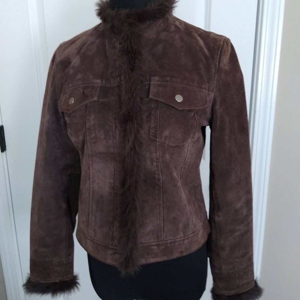 CAbi  brown suede leather PS jacket